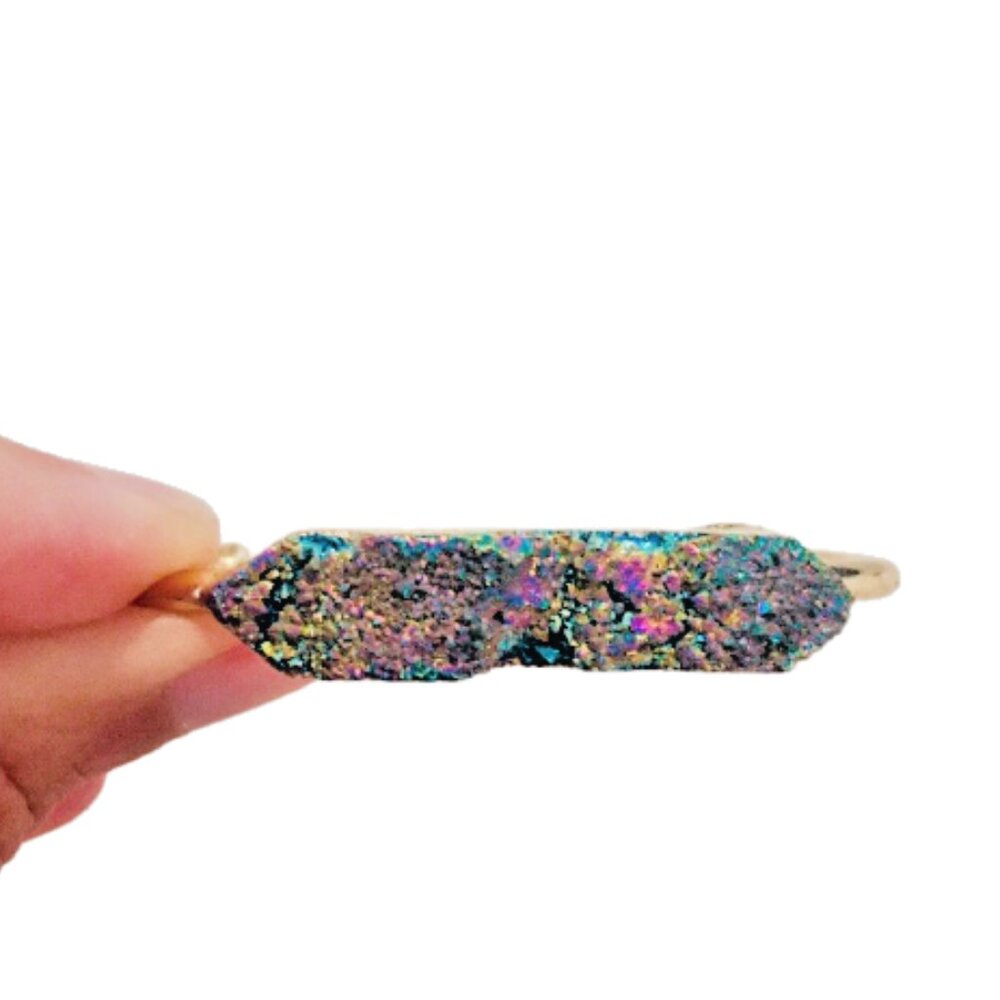 Rainbow Titanium Drusy Bangle